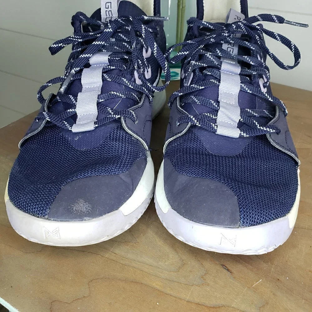 Nike Zoom PG 3 Navy White P. George 93552 Sneakers Size 8